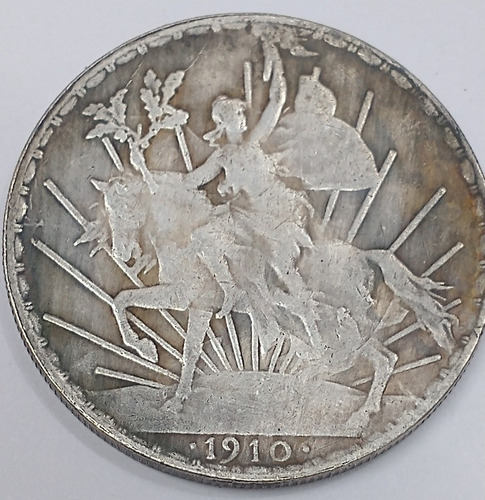 Moneda Copia Souvenir 1 Peso Caballito 1910 Alpaca Plateada