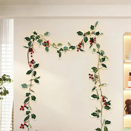 Luces Decorativas Navideñas Con Estampado De Bayas De Ratán