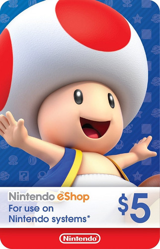 Código Nintendo Eshop 5us Switch - 3ds - Wii U