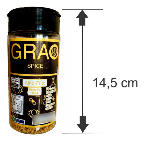 Alho Frito Granulado Premium 150g Pote Com Tampa Tripartida