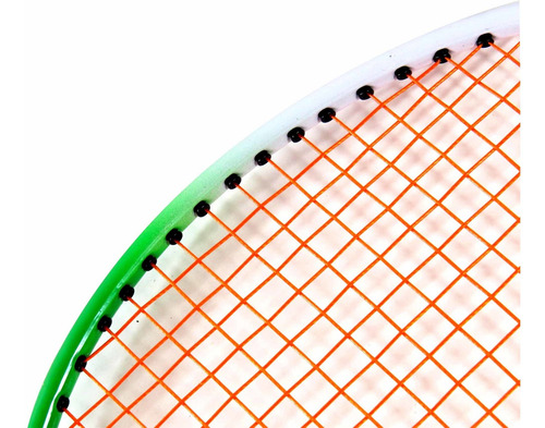 2 Raquetes De Badminton Verde E Branco Com Bolsa Raqueteira