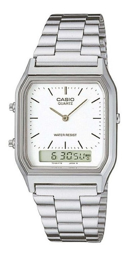 Relógio Casio Anadigi Aq-230a-7d Vintage Unissex Prateado