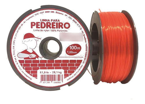 Linha Pedreiro Nylon Mazzaferro 0,8mm 100m Laranja  19dp1lp8