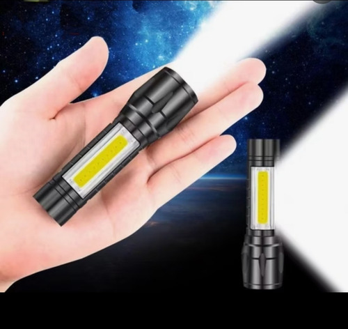 Linterna Táctica Recargable Puerto Usb De Aluminio Blanco Negro
