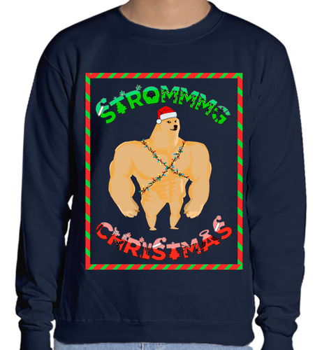 Sudadera Meme Strong - Cheems Navideño - Divertida - 02