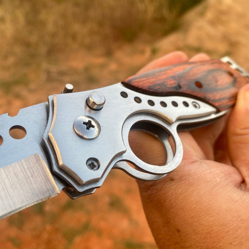 Canivete Tático Militar Muito Afiado Automático Aço Inox