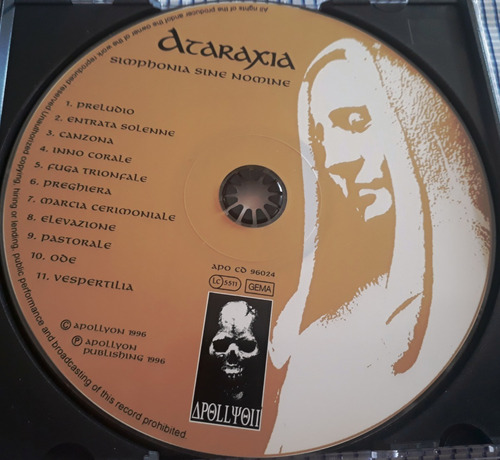 Ataraxia - Simphonia Sine Nomine Cd Ed. Europeo Neofolk (Usado)