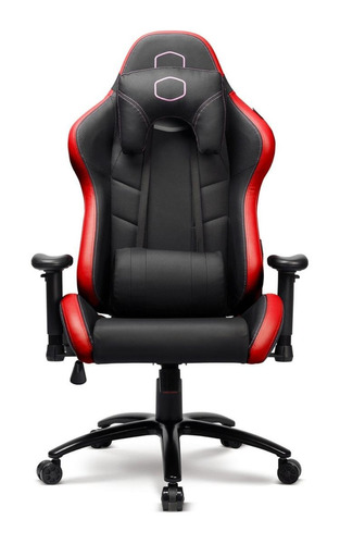 Silla de escritorio Cooler Master Caliber R2 gamer ergonómica  negra y roja con tapizado de cuero sintético