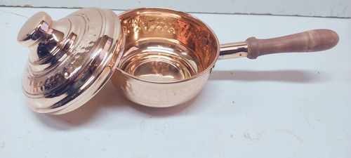 Imagen 3 de 7 de Olla De Cobre Mini Con Mango Artesanía Chilena