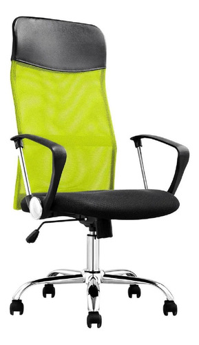 Imagen 1 de 1 de Silla de escritorio Onof SOGM-01 ergonómica negra y verde con tapizado de mesh