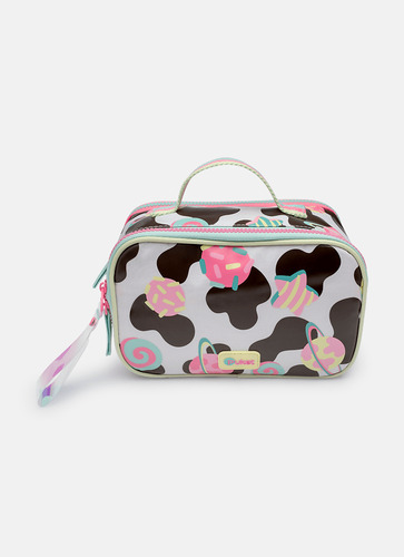 Estojo Grande Vaca Chocolate Puket Cor Branco