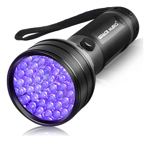 Grace Marci Linterna Uv De Luz Negra, 51 Led De 395 Nm, Luz