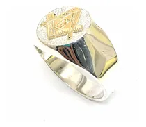 Comprar Anel Maçom Prata Lei 925 Ouro 18k Maçonaria Mestre Aprendiz
