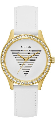 Reloj Guess Para Mujer De 38 Mm - Correa Blanca, Esfera Blan