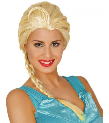 Peluca Con Trenza Pelo Artificial Elsa