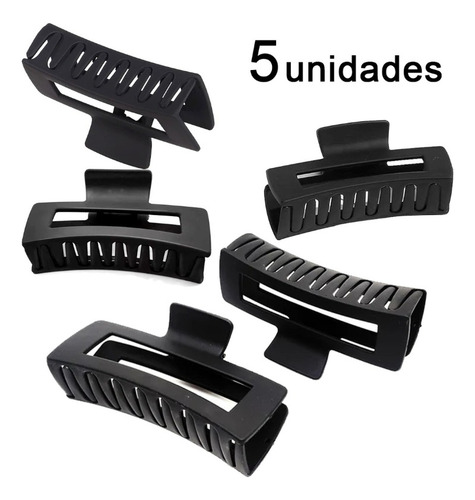 Pack 5 Traba Pinche Garra Gigante Rectangular Accesorio Pelo