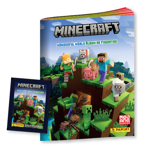 Figuritas Minecraft Wonderful World Pack Álbum + 40 Sobres