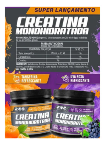 Creatina Fnb Manohid Pro 300g (sabor Uva )