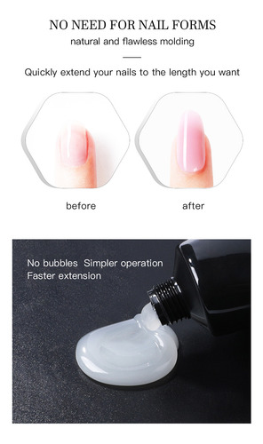 Hg Pegamento De Extensión De Uñas De Color Sólido