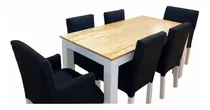 Comprar Mesa Exten Color Paraiso+4 Sillas Y 2 Cabeceras En Pana 