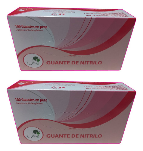 Dos Cajas Guantes Nitrilo Rosa X 100 Und C/u. 200 Guantes