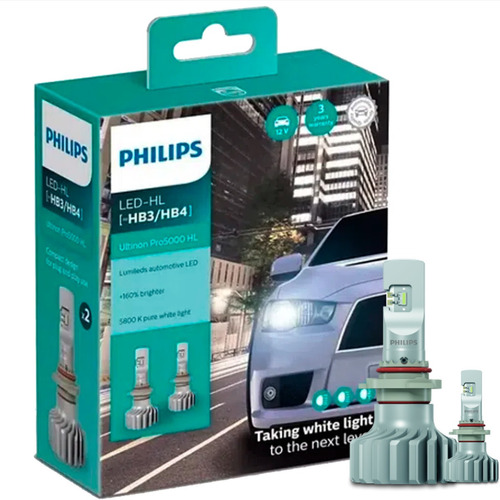 Par Lâmpada  Led Philips Ultinon Pro 5000hl Hb3 Hb4 +160% 