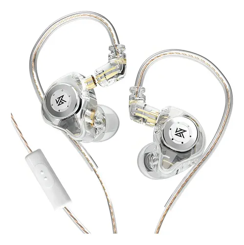 Fone Ouvido In-ear Kz Edx Pro Com Mic Plug 3.5mm Cristal