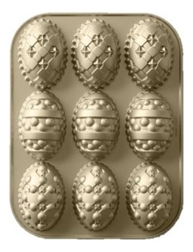 Molde Egg Deco Cakelet Huevos De Pascua Nordic Ware Color Dorado