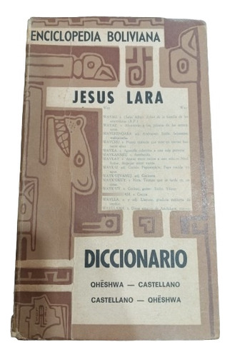 Diccionario Quechua Castellano Jesus Lara Bolivia