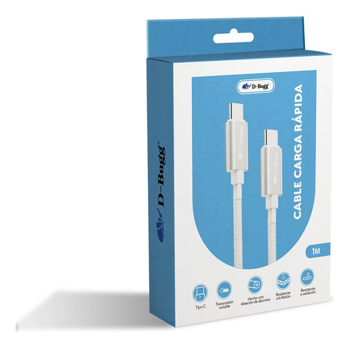 Kit Cable Tipo C A Tipo C Trenzado Y Adaptador Usb A A C Blanco