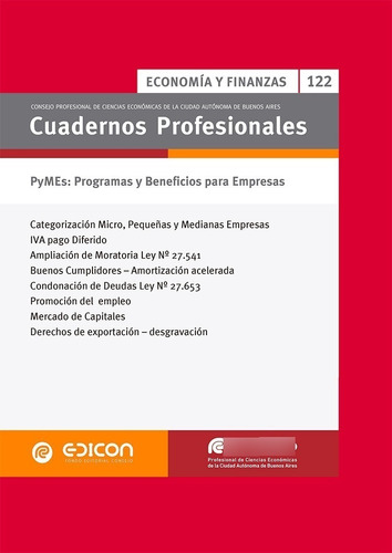 Cuadernos Profesionales N° 122 Pymes Programas Y Beneficios