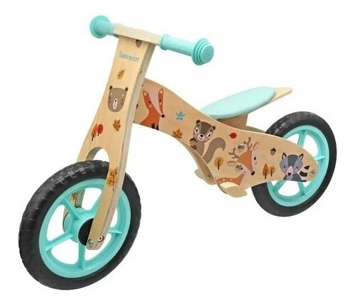 Bicicleta De Aprendizaje Equilibrio Madera Verde Spacezat