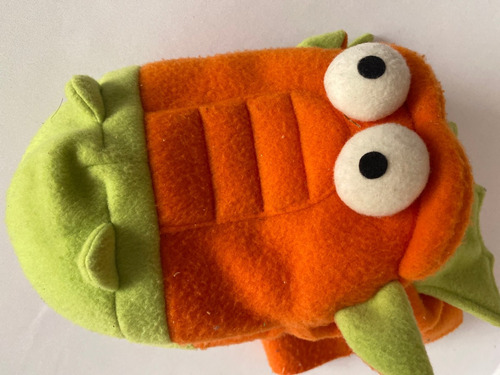 Peluche Marioneta De Mano De Dragon Naranja Con Verde Puppet (Usado)