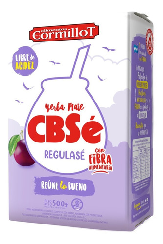 Oferta! Yerba Mate Cbse Regulase Fibra Ciruela 500g Sin Tacc