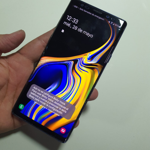 Samsung Galaxy Note 9 Liberado Detalle En Pantalla Azul Oscuro (Usado)