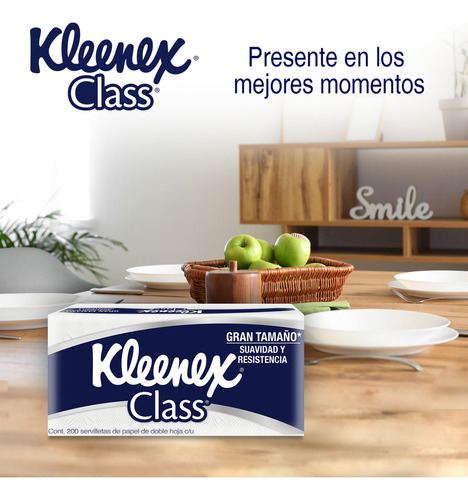 Servilletas Kleenex Class Hojas Dobles 200 Piezas