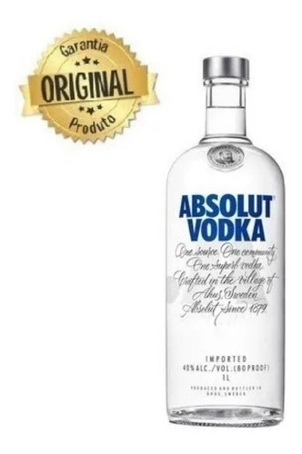Absolut Vodka Original Sueca 1l - Original Com Notal Fiscal