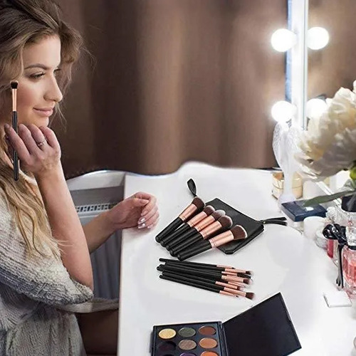 Set Brochas Maquillaje Profesional De Ojos Y Cara 16 Brochas