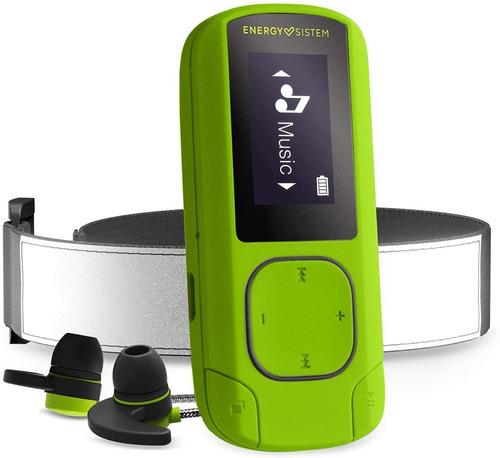 Mp3 Clip Bluetooth Sport 16 Gb Con Brazalete Ampliable 128gb Color Verde