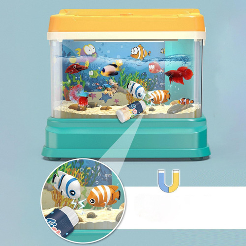 Mini Acuario Y Caña De Pescar Musical Entrenamiento De