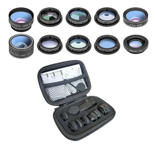 Kit De Lentes 10 En 1 Para Celular Y Tablets  + Estuche