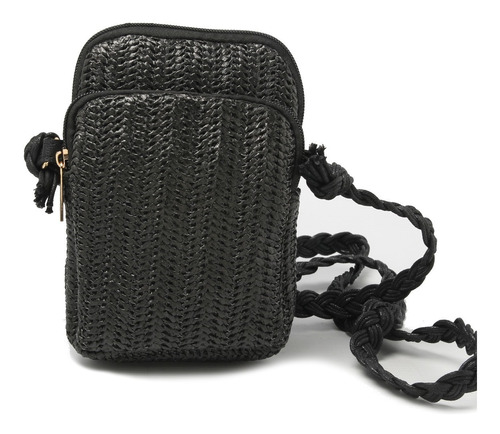 Phone Bag Bandolera Porta Celular Rafia Mujer Importado