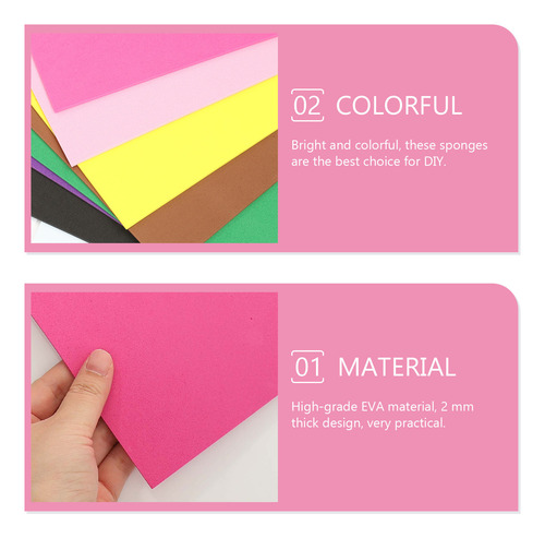 10 Piezas De Papel De Esponja Grueso De Varios Colores, Tama