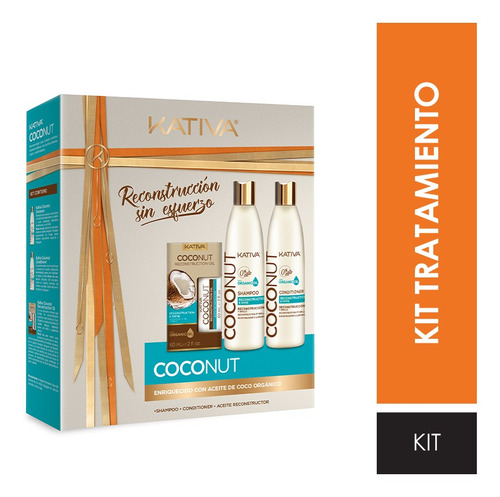 Imagen 1 de 1 de Pack Kativa Coconut Shampoo 250ml + Acondicionador+ Aceite