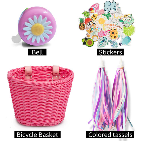 (w) Cesta Para Bicicleta, Tejida A Mano, Para Niña, En La Pa
