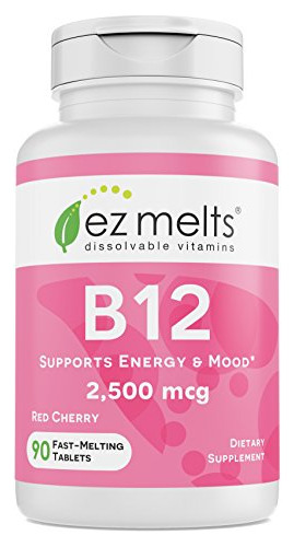 Ez Melts, Vitaminas Solubles, 2 500 Mcg, B12, Cero Azucar, S