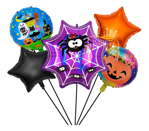 Kits 5pz Globos De Araña Vampiro Halloween Dia De Muerto