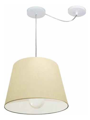 Lustre Pendente Cone Desvio Bege Mj-4274 Mesa Jantar E Estar