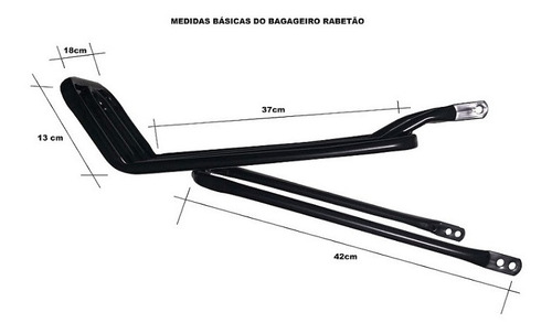 Imagem 5 de 5 de Bagageiro Garupa Rabetão Traseiro Bike A 24 26 Rabeta Preto