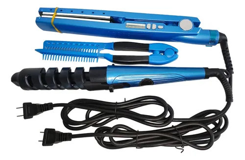 Set Plancha Alisado Cabello Rizador Ondas Cepillo Desenreda